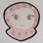 Scarf girl face cookie cutter