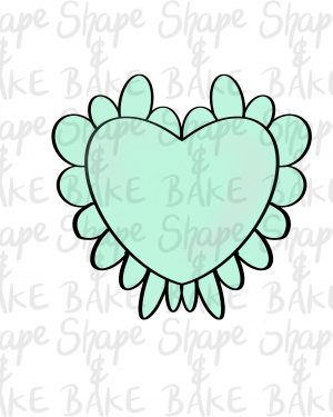 Frilly heart cookie cutter