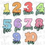 Full number set with wording cookie cutters