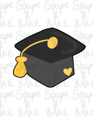 Chubby graduation hat cookie cutter
