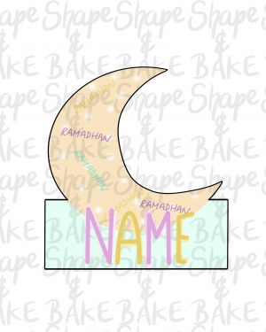 Moon name plaque cookie cutter