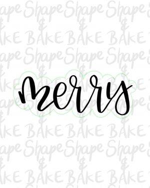 Merry cookie cutter (outline only)
