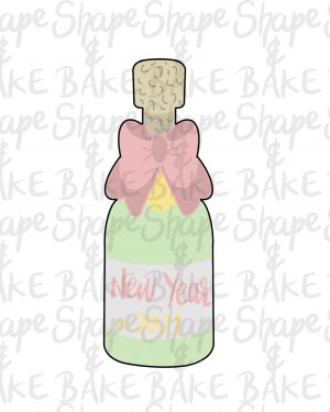 Bow champagne bottle cookie cutter