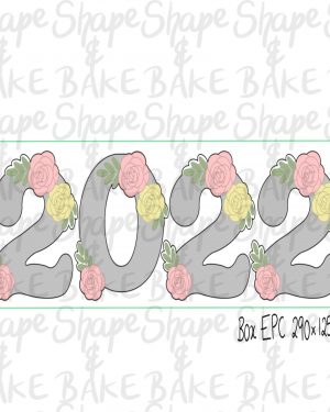 Floral 2022 cookie cutters (2 cutters)