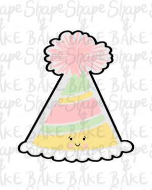 Frilly party hat cookie cutter