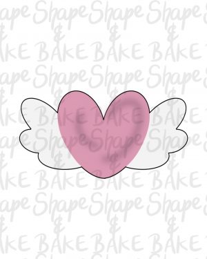 Heart with wings cookie cutter