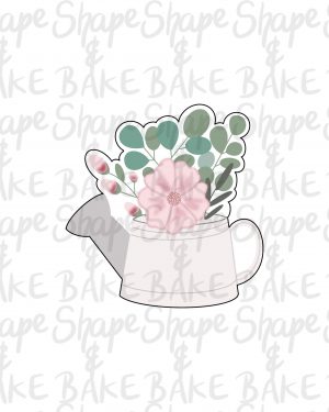 Floral watering can cookie cutter