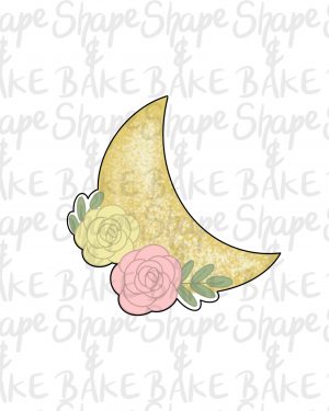 Floral moon 2022 cookie cutter
