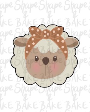 Girl sheep face cookie cutter